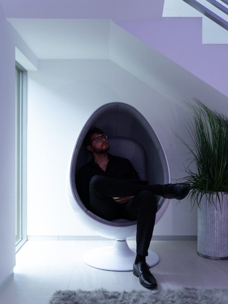 Christopher Angelo Thinking in his Favorite Chair
